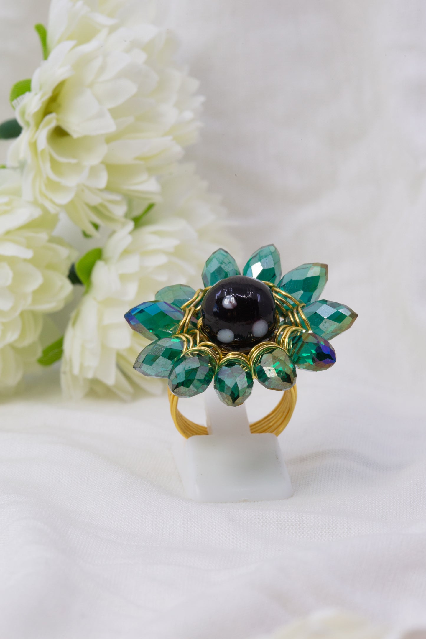Aurora Ring – Evil Eye Flower Statement Ring