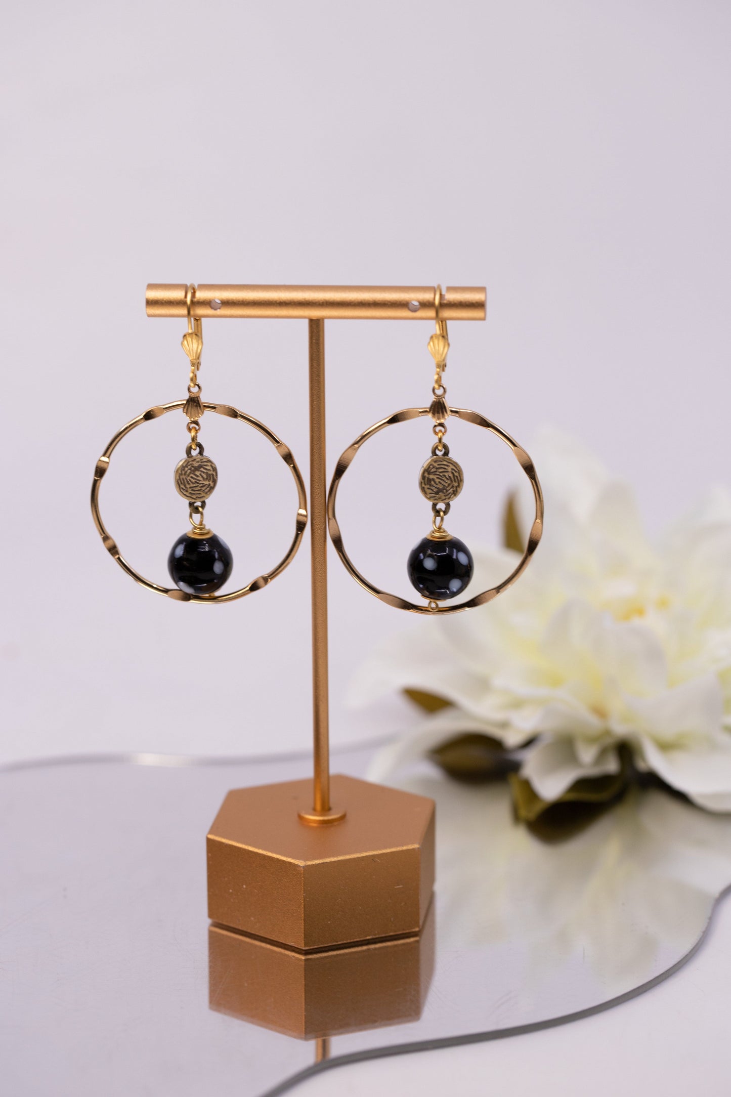 Adora Earrings – Gold Hoop Evil Eye Earrings