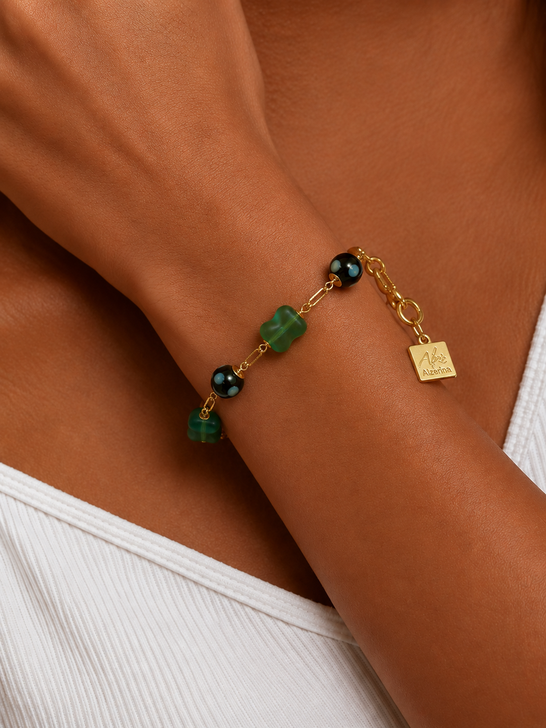 Esmeralda Bracelet – Green Crystal Evil Eye Jewelry