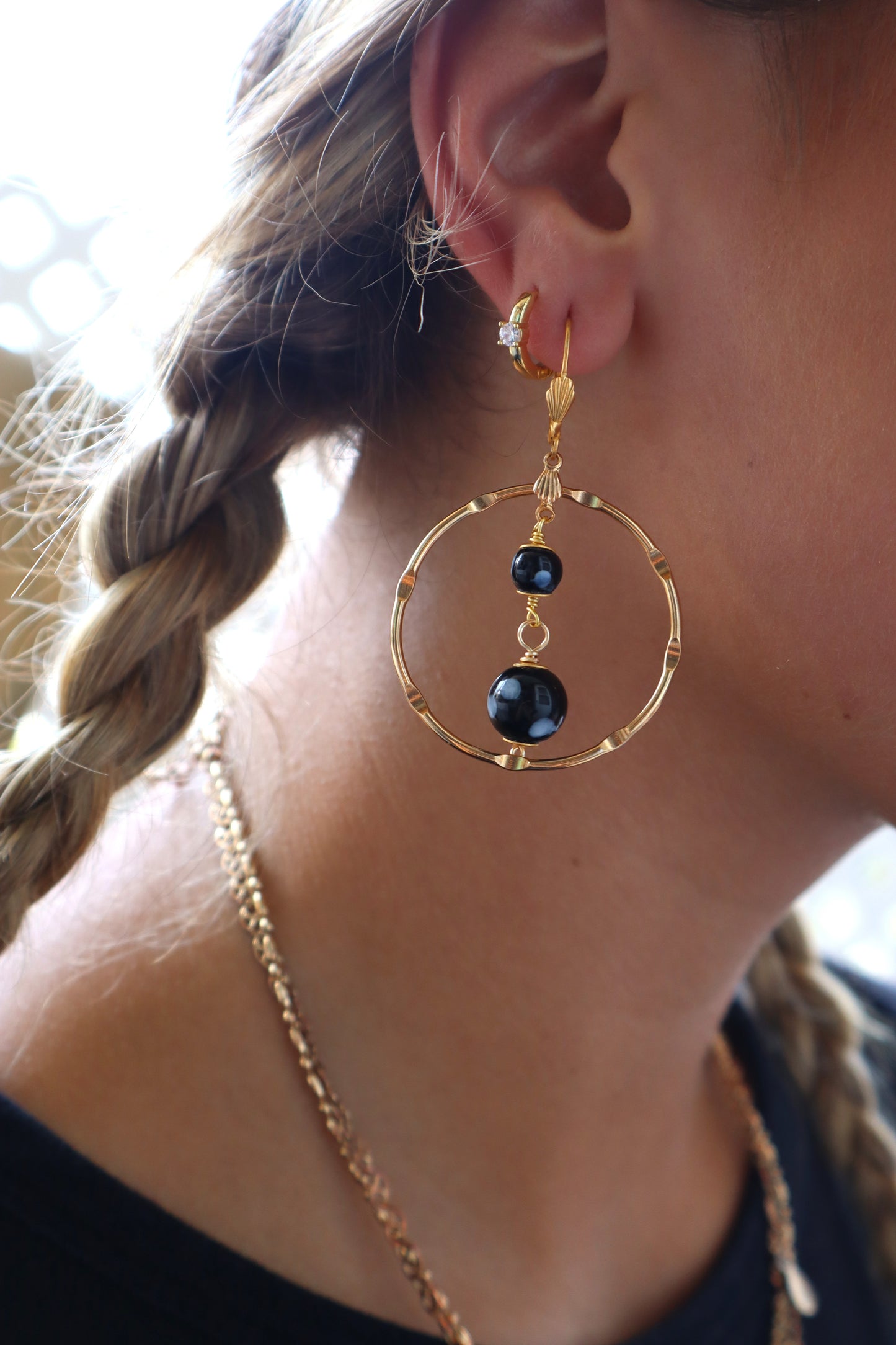 Creola Evil Eye Hoop Earrings – Gold Conta Di Ojo Protection Jewelry