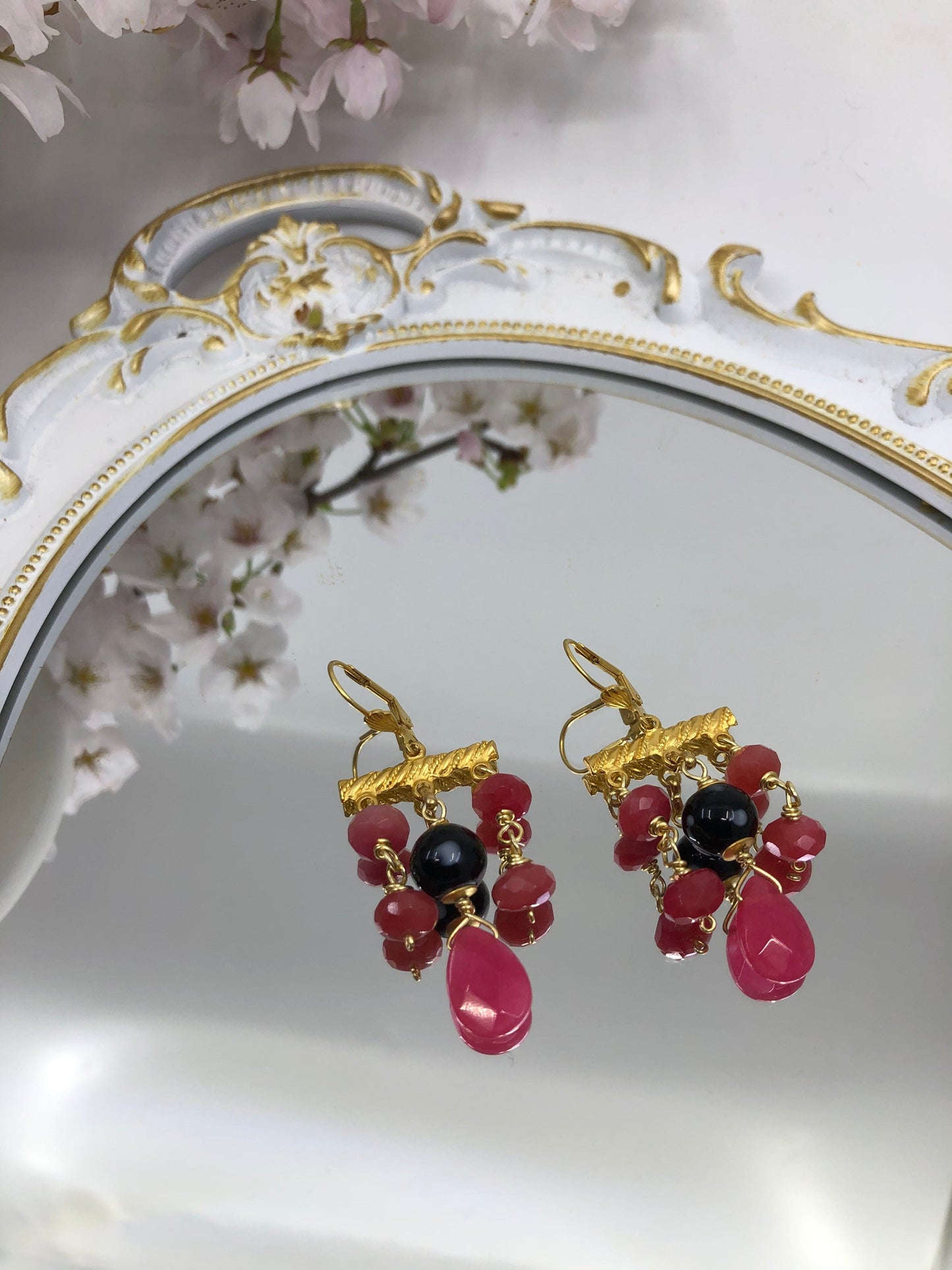 Odete Earrings - Ruby Drops Earrings