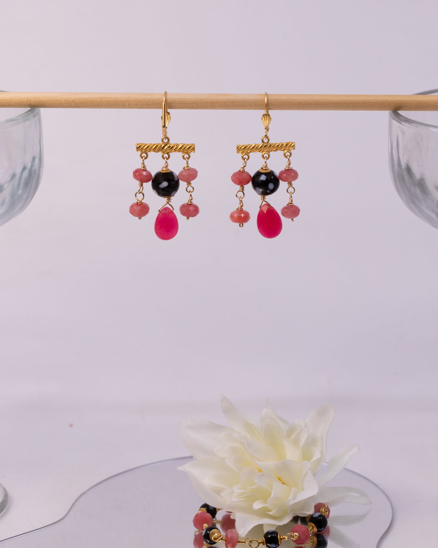Odete Earrings - Ruby Drops Earrings