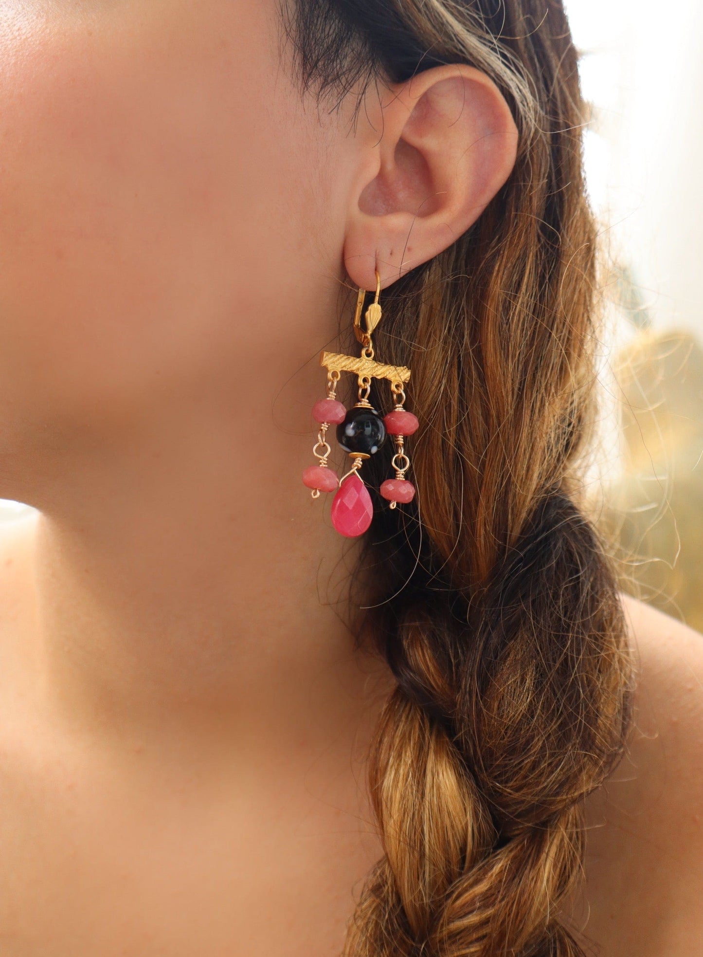Odete Earrings - Ruby Drops Earrings
