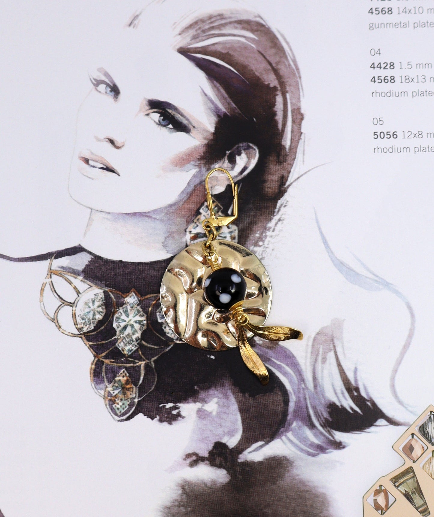 Praia Earrings – Hammered Gold Evil Eye Drop Earrings