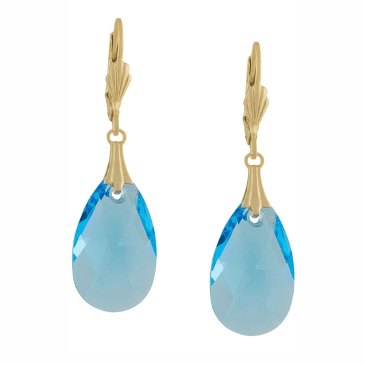 Aquamarine Sicily Gold Earrings