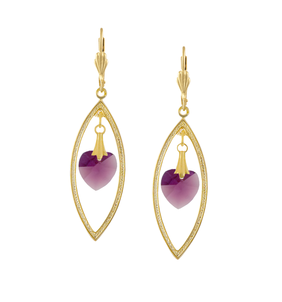 Drop earrings | Crystal drop earrings| Gold Plated Rings Earrings