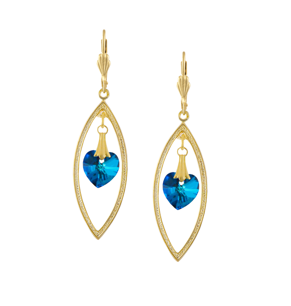 Drop earrings | Crystal drop earrings| Gold Plated Rings Earrings