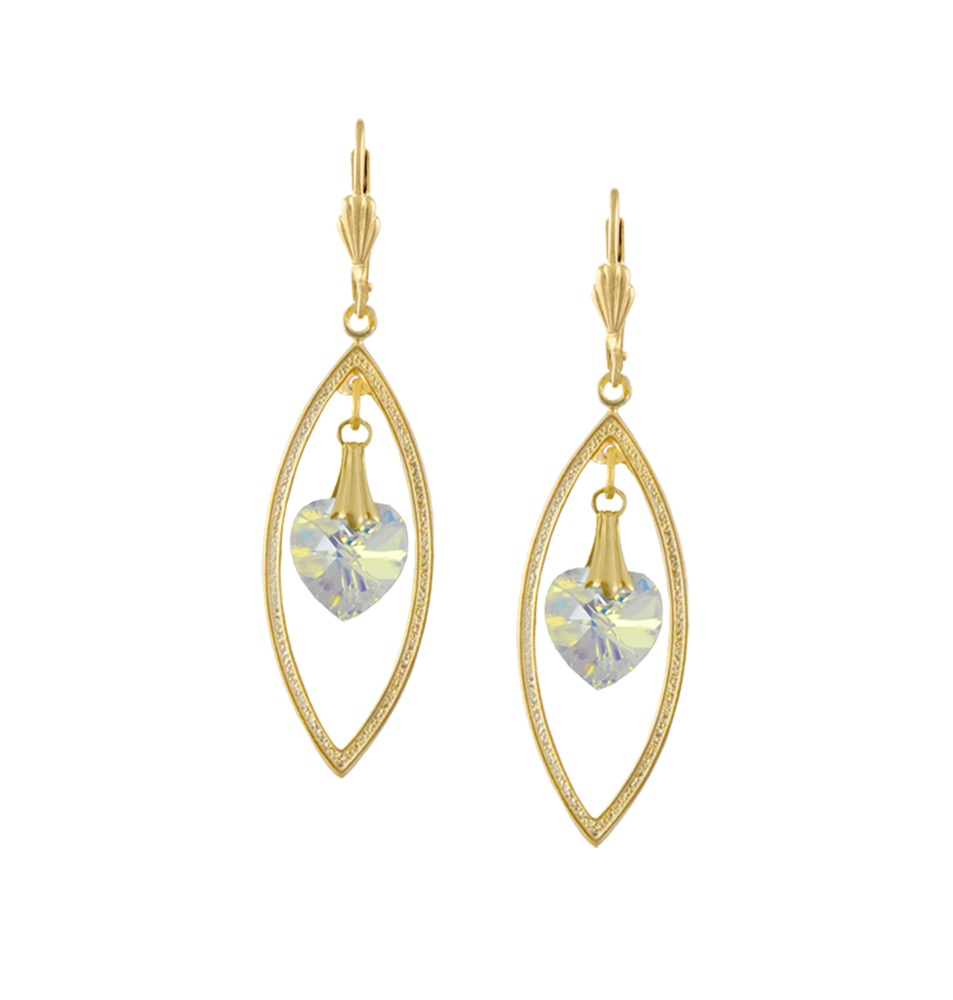 Drop earrings | Crystal drop earrings| Gold Plated Rings Earrings