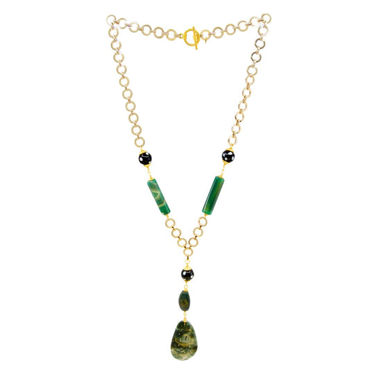 Alcidia Necklace – Gold & Emerald Evil Eye Necklace