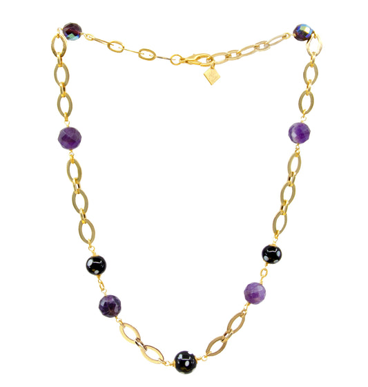 Linda Amethyst Aura Necklace