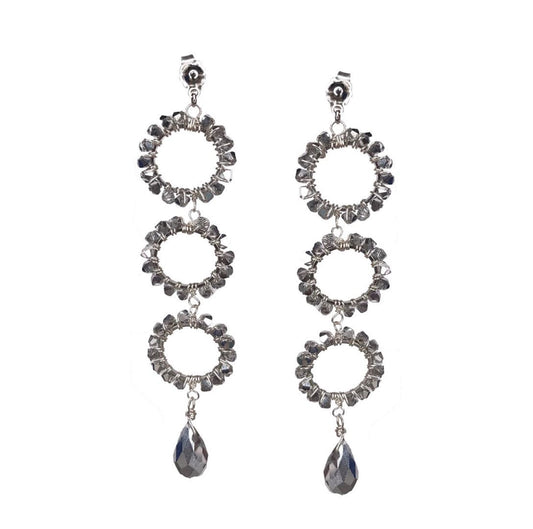Praia Earrings – Hammered Gold Evil Eye Drop Earrings