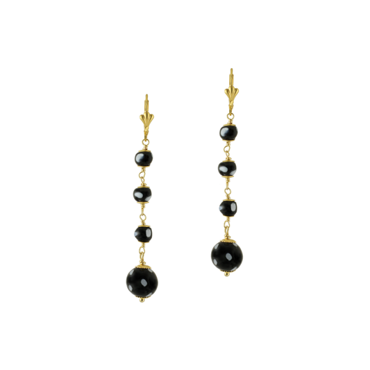 Poderosa Earrings – Long Gold Evil Eye Drop Earrings