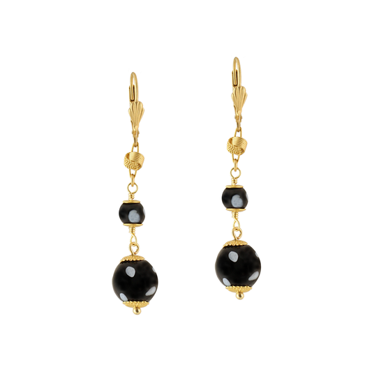 Reina Earrings – Classic Gold & Black Evil Eye Earrings