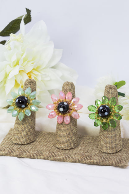 Aurora Ring – Evil Eye Flower Statement Ring