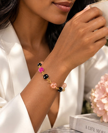Rosa Pink Crystal Bracelet – Handmade Conta Di Ojo Jewelry
