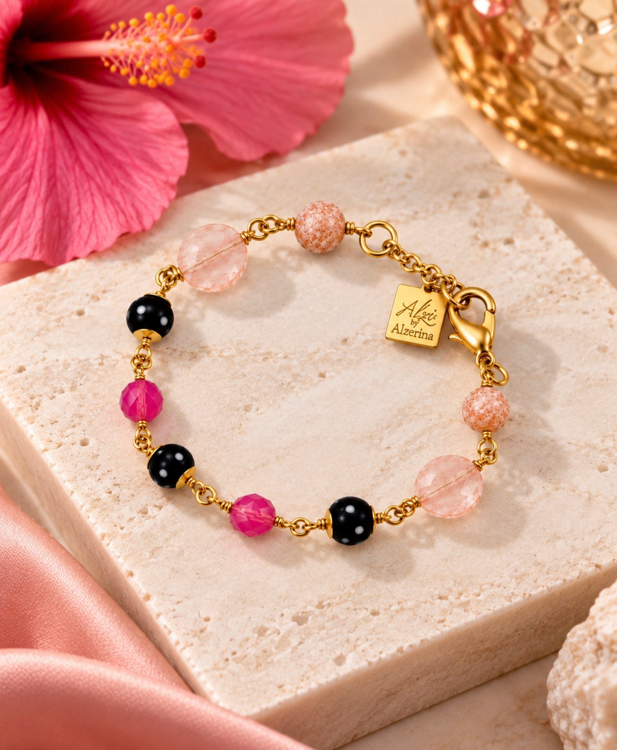 Rosa Pink Crystal Bracelet – Handmade Conta Di Ojo Jewelry