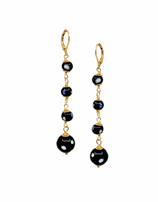 Poderosa Earrings – Long Gold Evil Eye Drop Earrings