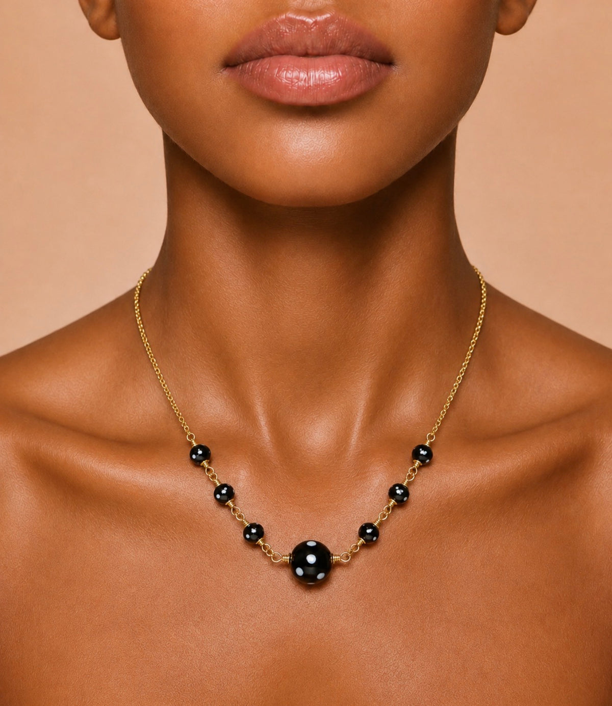 Maninha Necklace Conta Di Ojo Bead Necklace – Gold-Plated Jewelry Honoring Love & Memory