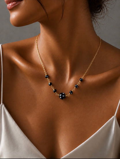 Maninha Necklace Conta Di Ojo Bead Necklace – Gold-Plated Jewelry Honoring Love & Memory
