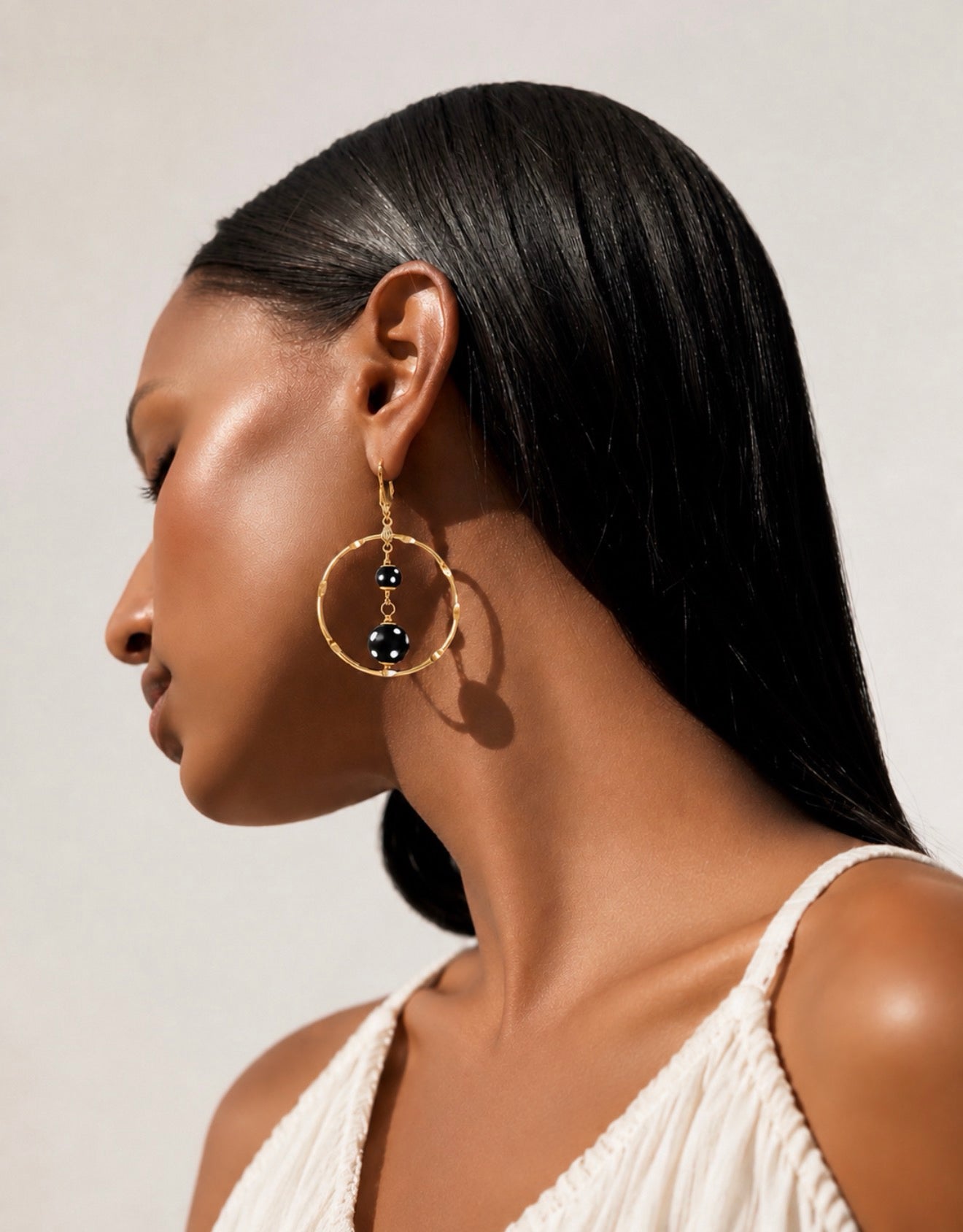 Creola Hoop Earrings – Conta Di Ojo Protection Jewelry Gold plated
