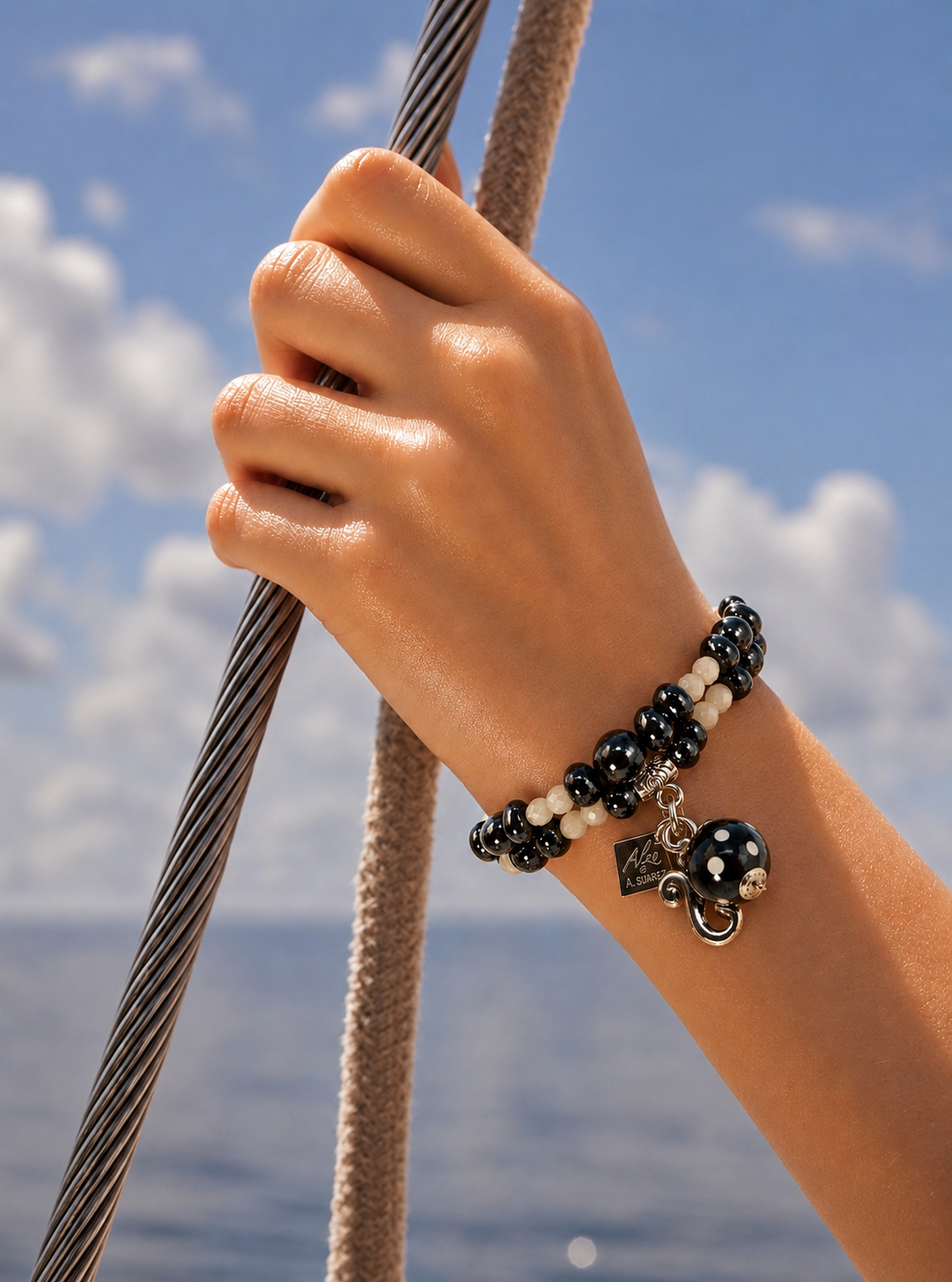 Mosteiros Bracelet – Layered Black Evil Eye Charm Bracelet