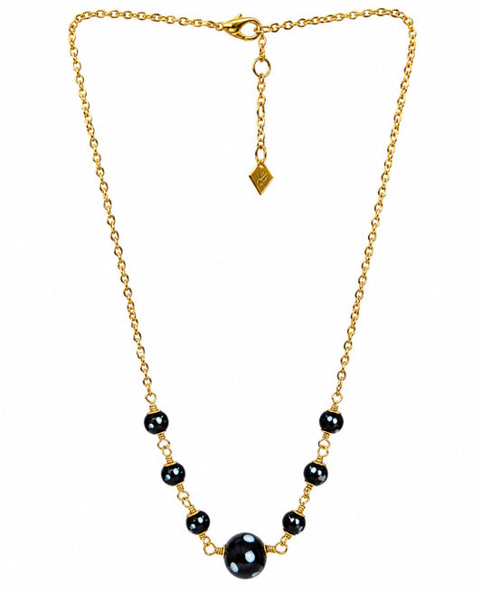 Maninha Necklace Conta Di Ojo Bead Necklace – Gold-Plated Jewelry Honoring Love & Memory
