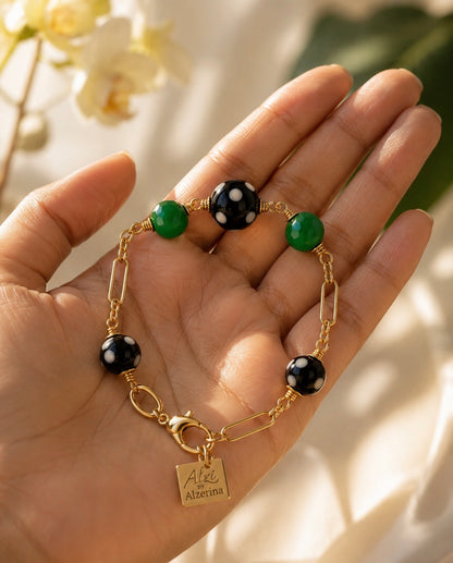 Poderosa Green Crystal Bracelet – Handmade Conta de Ojo Cabo Verde Jewelry