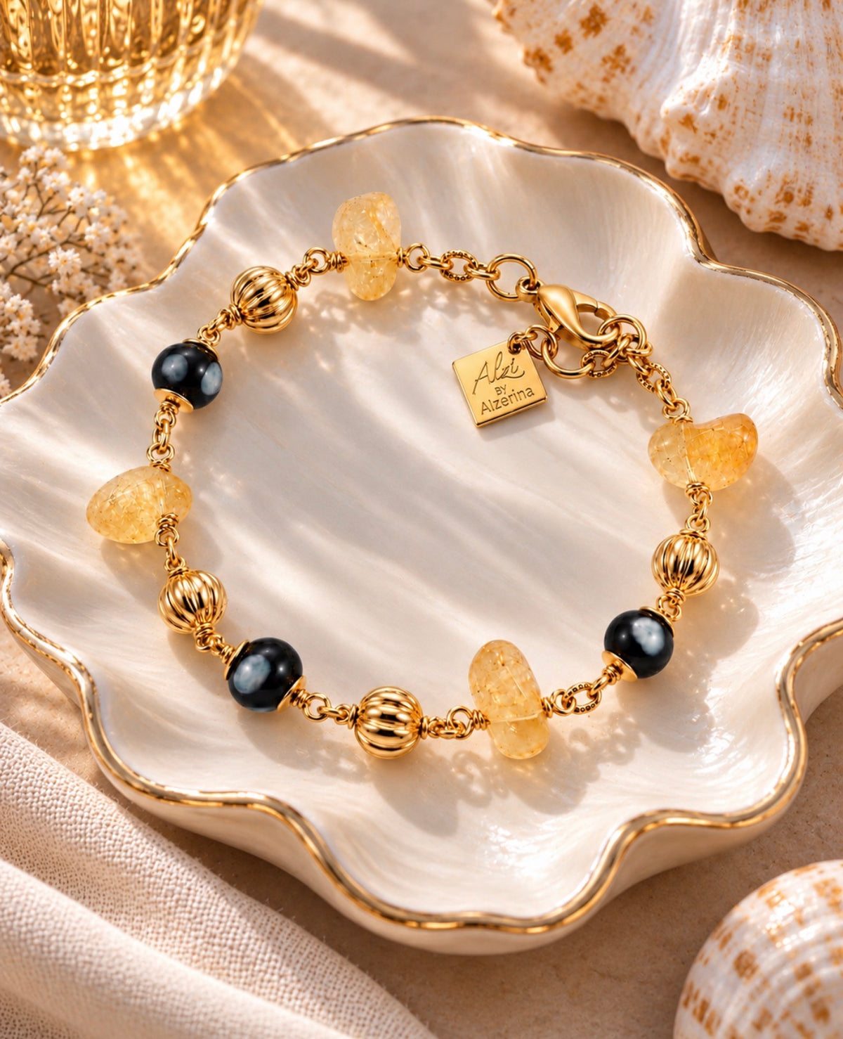 Sorte Bracelet – Gold-Plated Wire & Conta Di Ojo Jewelry