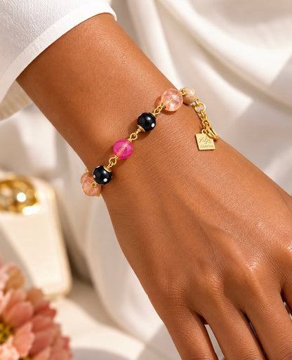 Rosa Pink Crystal Bracelet – Handmade Conta Di Ojo Jewelry