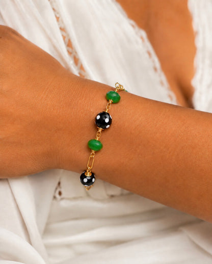 Poderosa Green Crystal Bracelet – Handmade Conta de Ojo Cabo Verde Jewelry