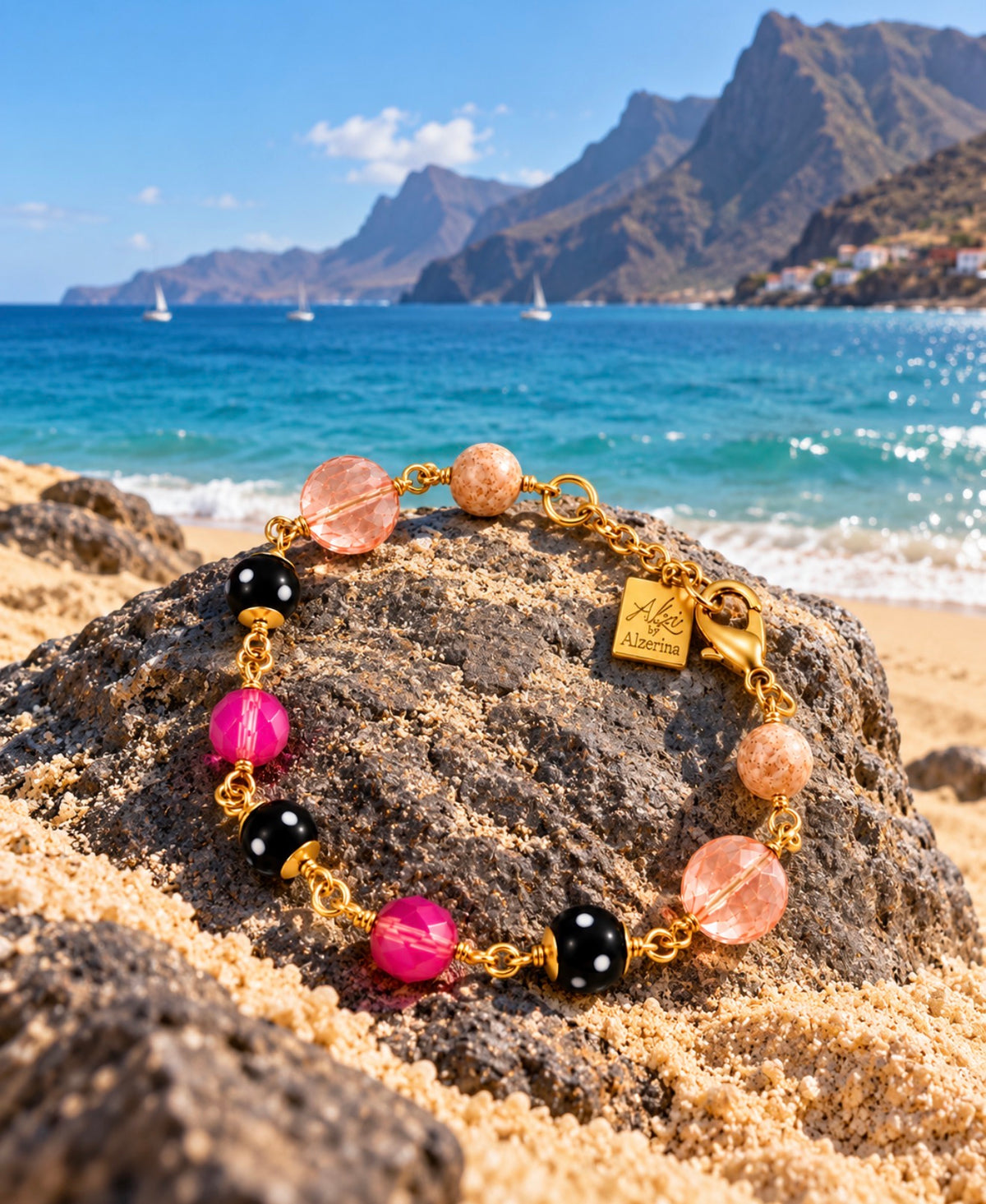 Rosa Pink Crystal Bracelet – Handmade Conta Di Ojo Jewelry