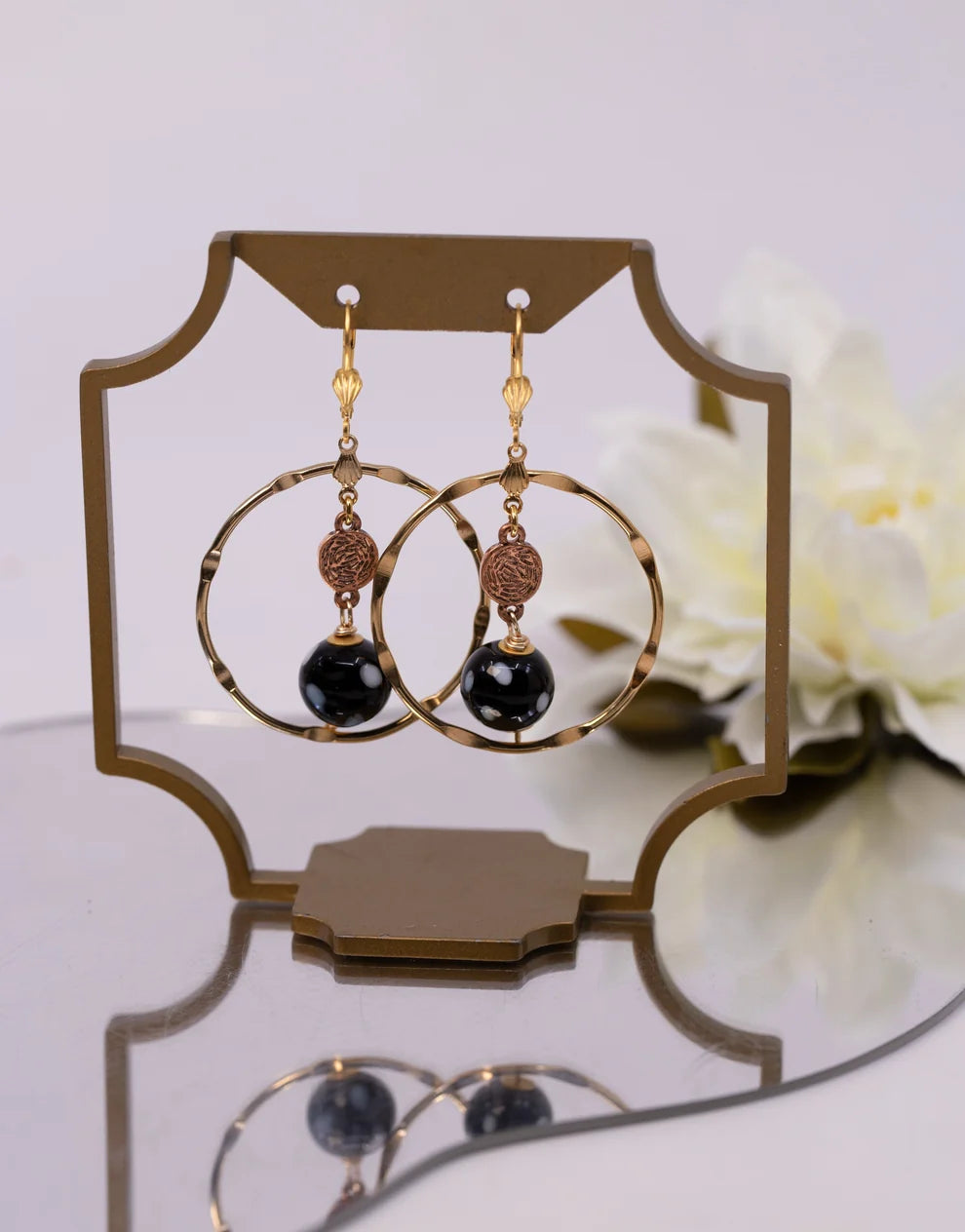 Adora Earrings – Gold Hoop Evil Eye Earrings