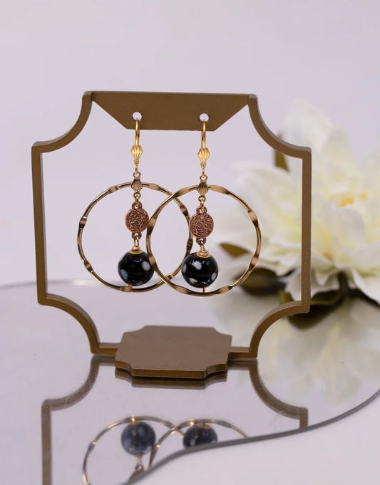 Adora Earrings – Gold Hoop Evil Eye Earrings