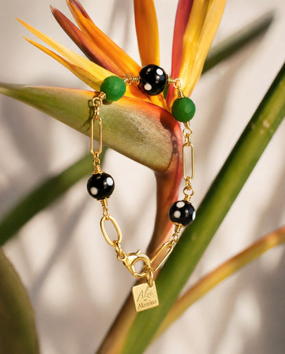 Poderosa Green Crystal Bracelet – Handmade Conta de Ojo Cabo Verde Jewelry