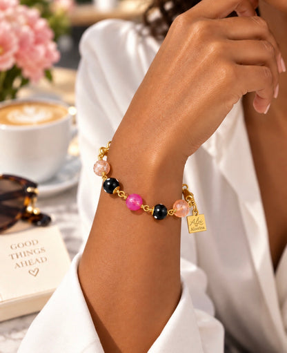 Rosa Pink Crystal Bracelet – Handmade Conta Di Ojo Jewelry