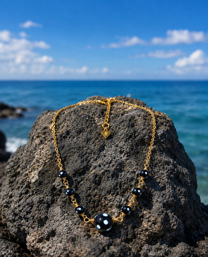 Maninha Necklace Conta Di Ojo Bead Necklace – Gold-Plated Jewelry Honoring Love & Memory