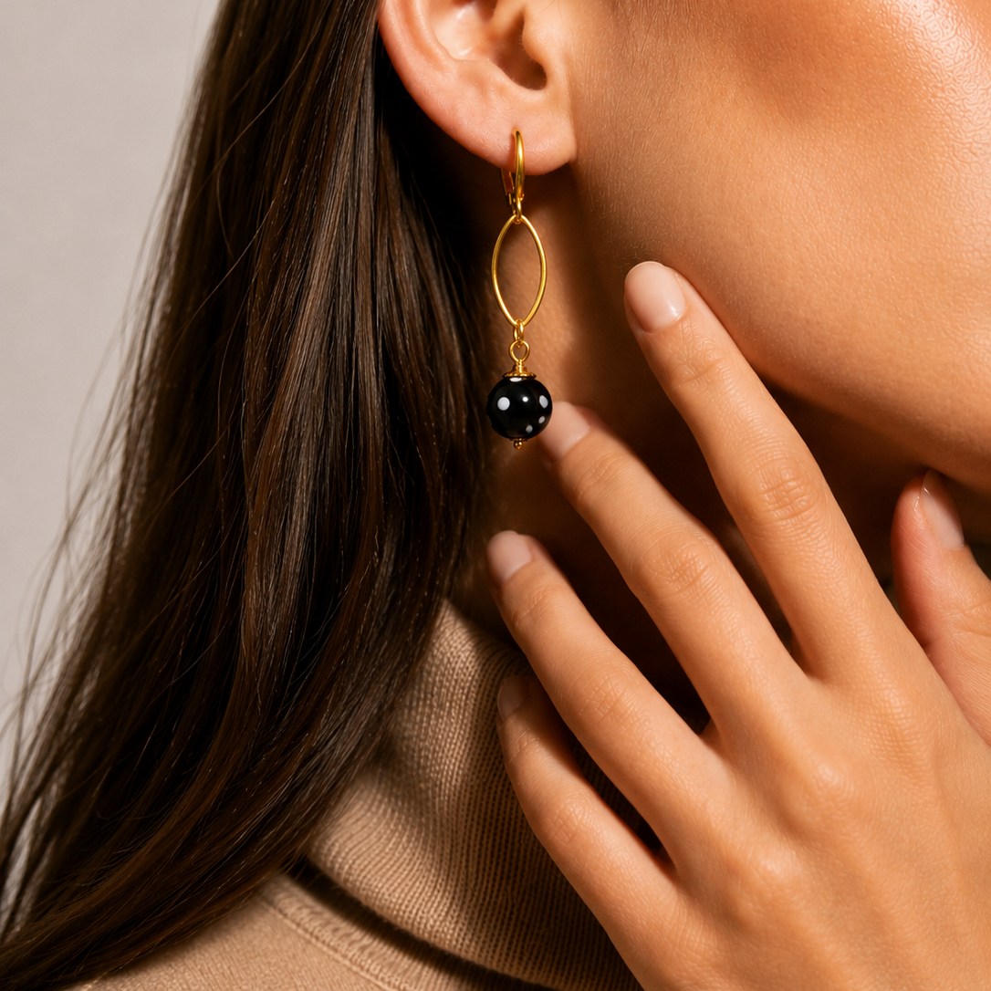 Classicos Earrings – Gold Evil Eye Studs for Protection