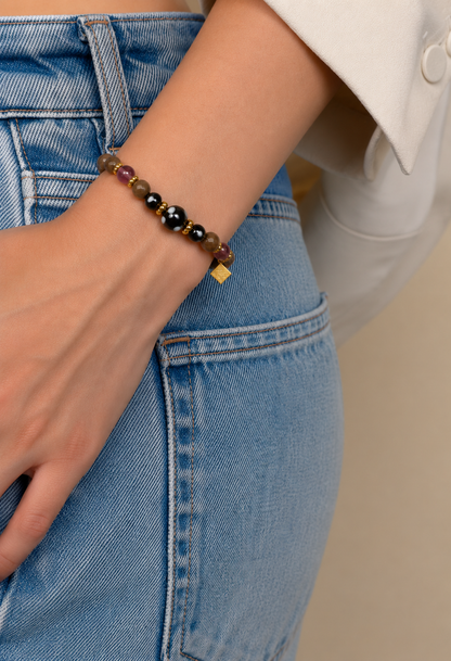 Vinho Bracelet – Elegant Earth Tones & Austrian Crystal Beads