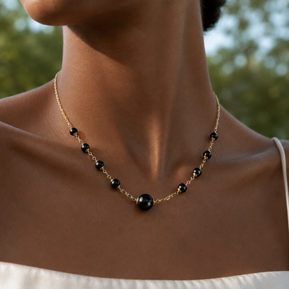 Maezinha Necklace – Gold Chain with Evil Eye Beads