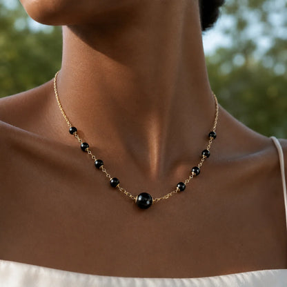 Maezinha Necklace – Gold Chain with Evil Eye Beads