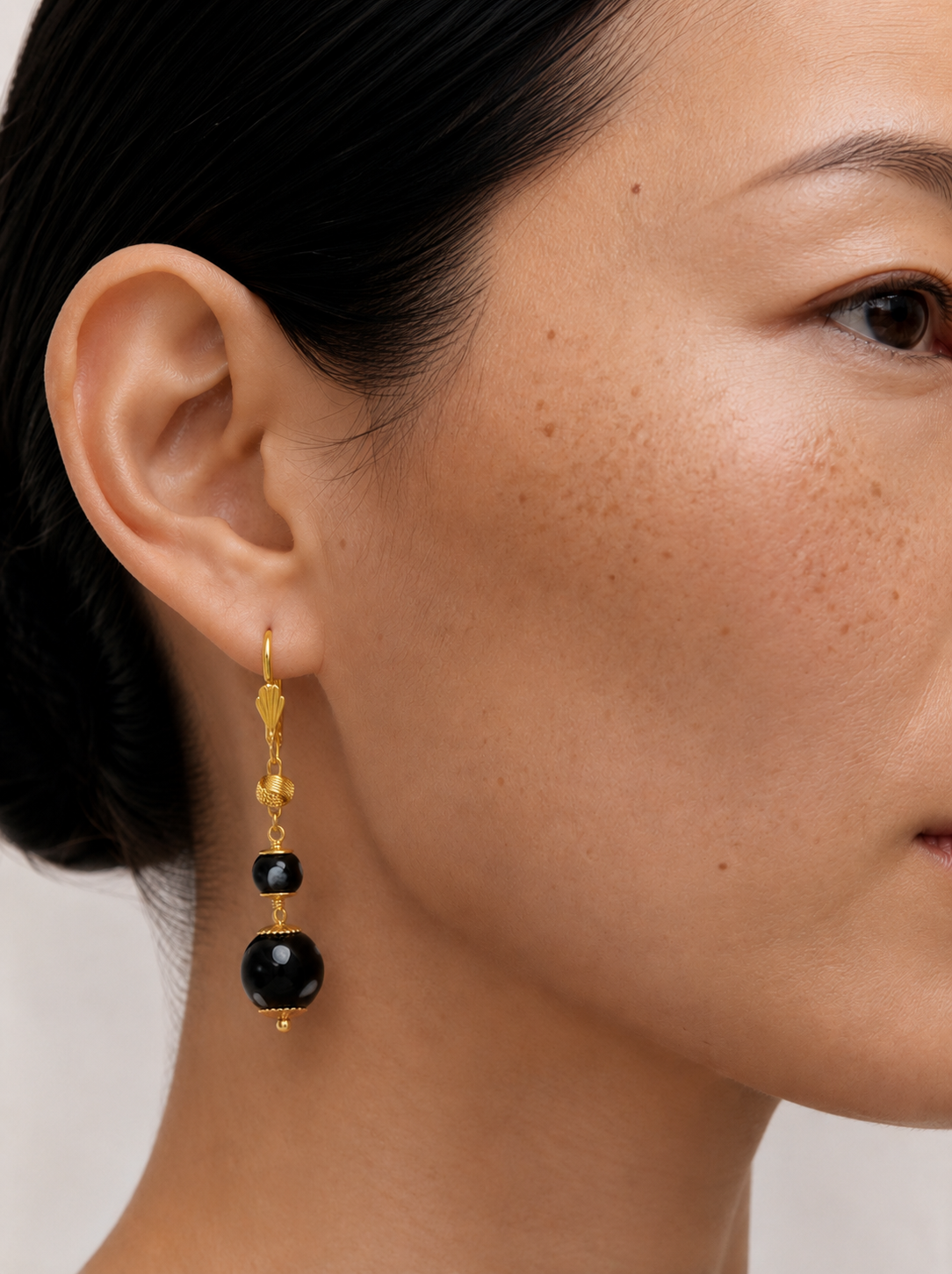 Reina Earrings – Classic Gold & Black Evil Eye Earrings