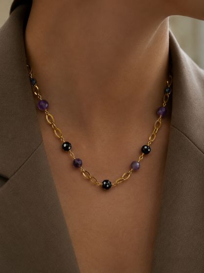 Linda Amethyst Aura Necklace