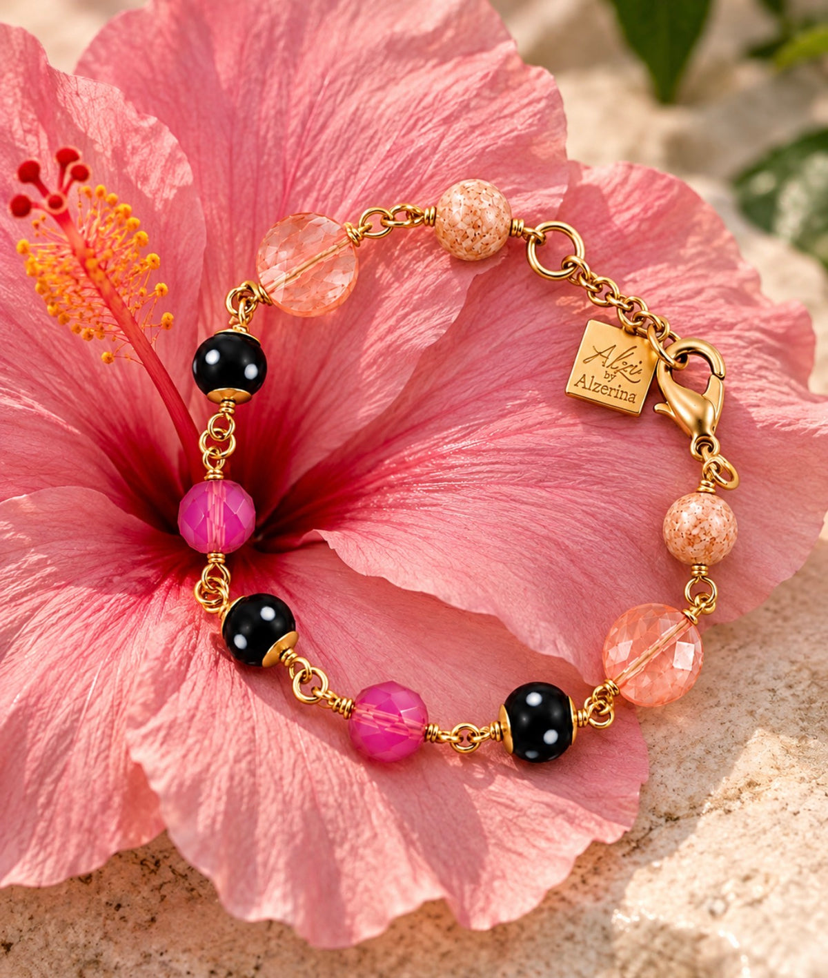 Rosa Pink Crystal Bracelet – Handmade Conta Di Ojo Jewelry