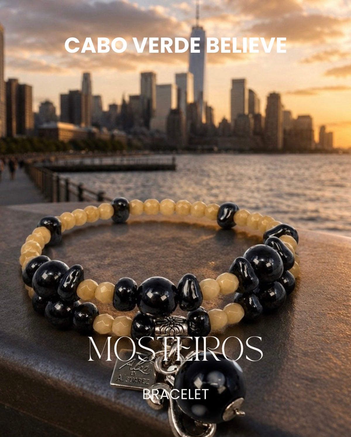 Mosteiros Bracelet – Layered Black Evil Eye Charm Bracelet