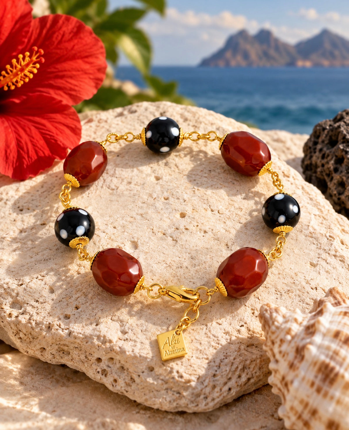 Sonha Bracelet – Handmade Conta Di Ojo Gold Plated Jewelry