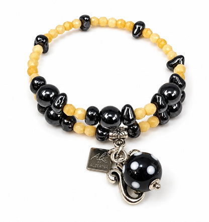 Mosteiros Bracelet – Layered Black Evil Eye Charm Bracelet