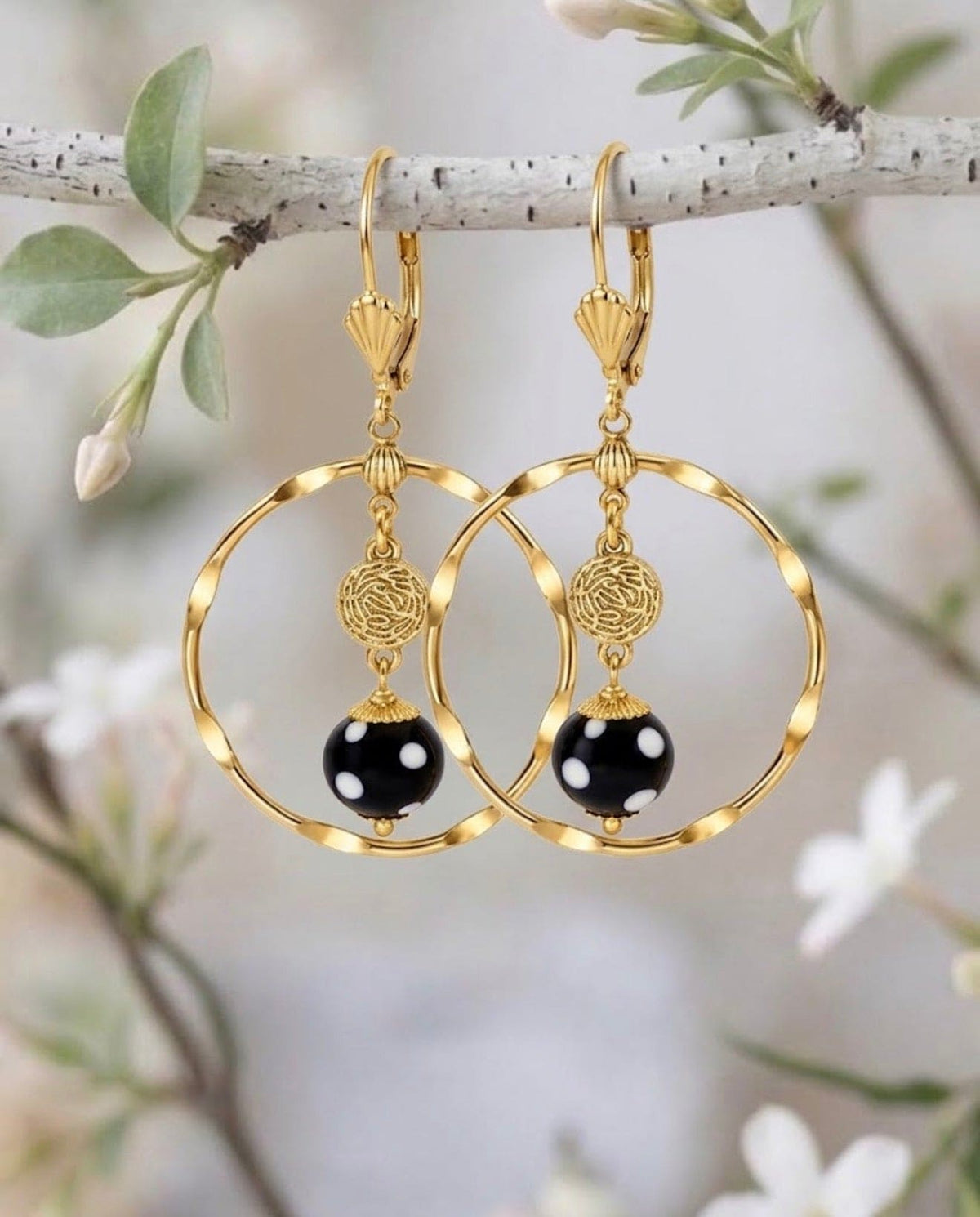 Adora Earrings – Gold Hoop Evil Eye Earrings
