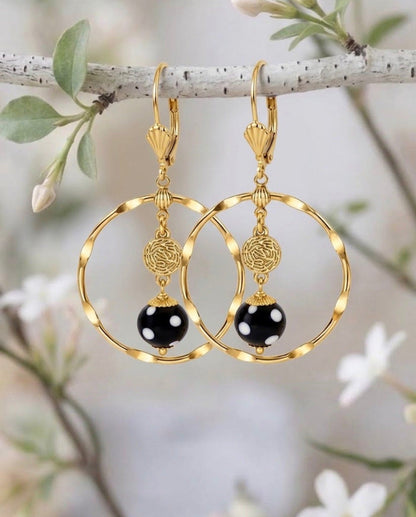 Adora Earrings – Gold Hoop Evil Eye Earrings