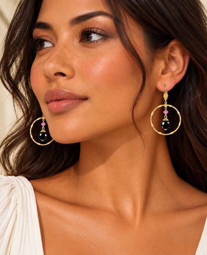 Adore Earrings – Gold-Plated Crystal Drop Earrings