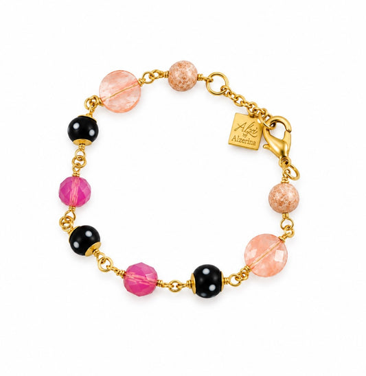 Rosa Pink Crystal Bracelet – Handmade Conta Di Ojo Jewelry